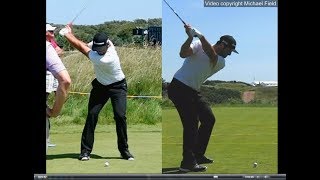 Jon Rahm golf swing  Long Iron faceon amp downtheline July 2017 [upl. by Ashford424]