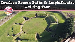 CAERLEON ROMAN BATHS amp AMPHITHEATRE WALES  Walking Tour  Pinned on Places [upl. by Anetsirk]