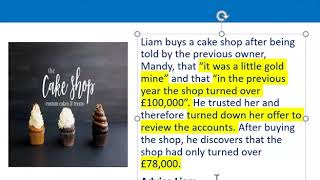 How to apply misrepresentation Liam cupcake scenario [upl. by Marysa229]