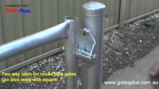 Gate Latch 2 way for round pipe and square [upl. by Refinnej]