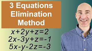 Solving Systems of 3 Equations Elimination [upl. by Pinkerton]