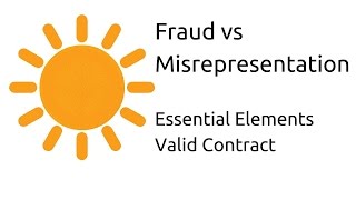 Fraud vs Misrepresentation  Other Essential Elements of a Valid Contract  CA CPT  CS amp CMA [upl. by Ddarb]